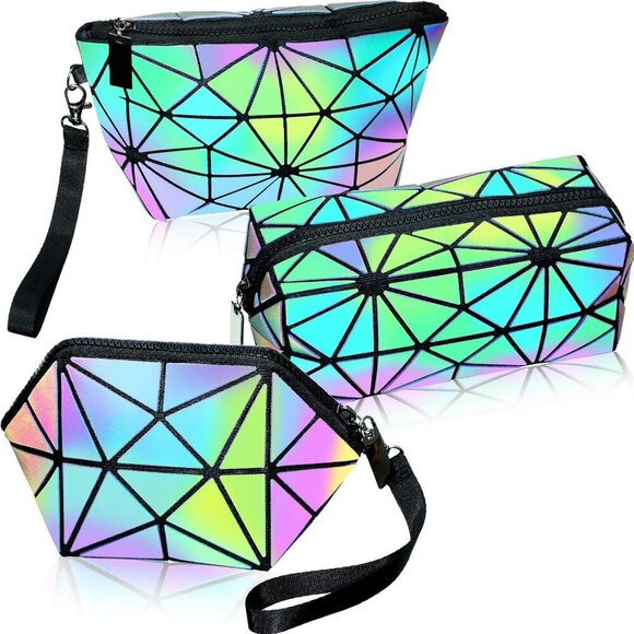 3 Pieces Makeup Bags for Women, Portable Travel Cosmetic Bag Organizer Case with - Picture 1 of 7